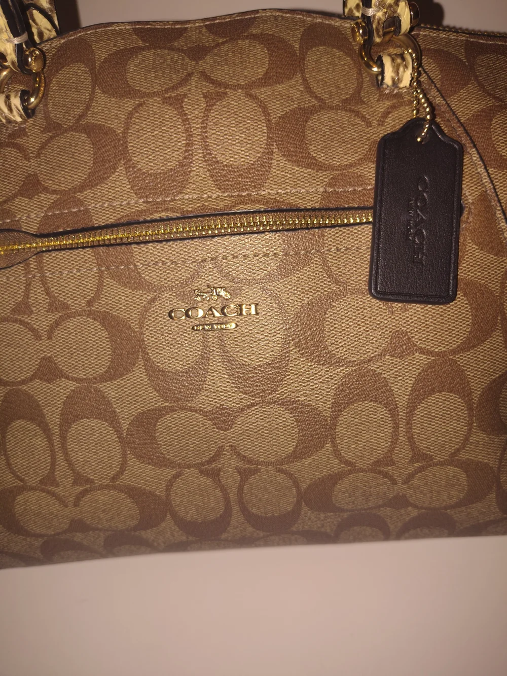 COACH Signature Canvas Satchel in Brown